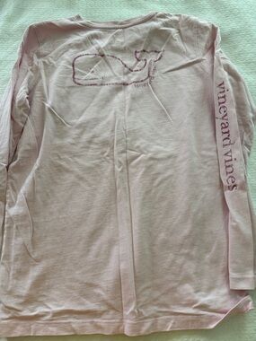 Vineyard Vines Pink Whale Logo Long Sleeve Tee girl, size large L GUC